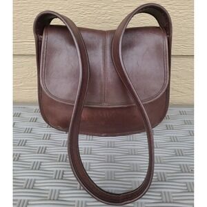 Coach 9034 RARE Old Vtg 1990's Chestnut Brown Ergo Flap Leather Shoulder Bag